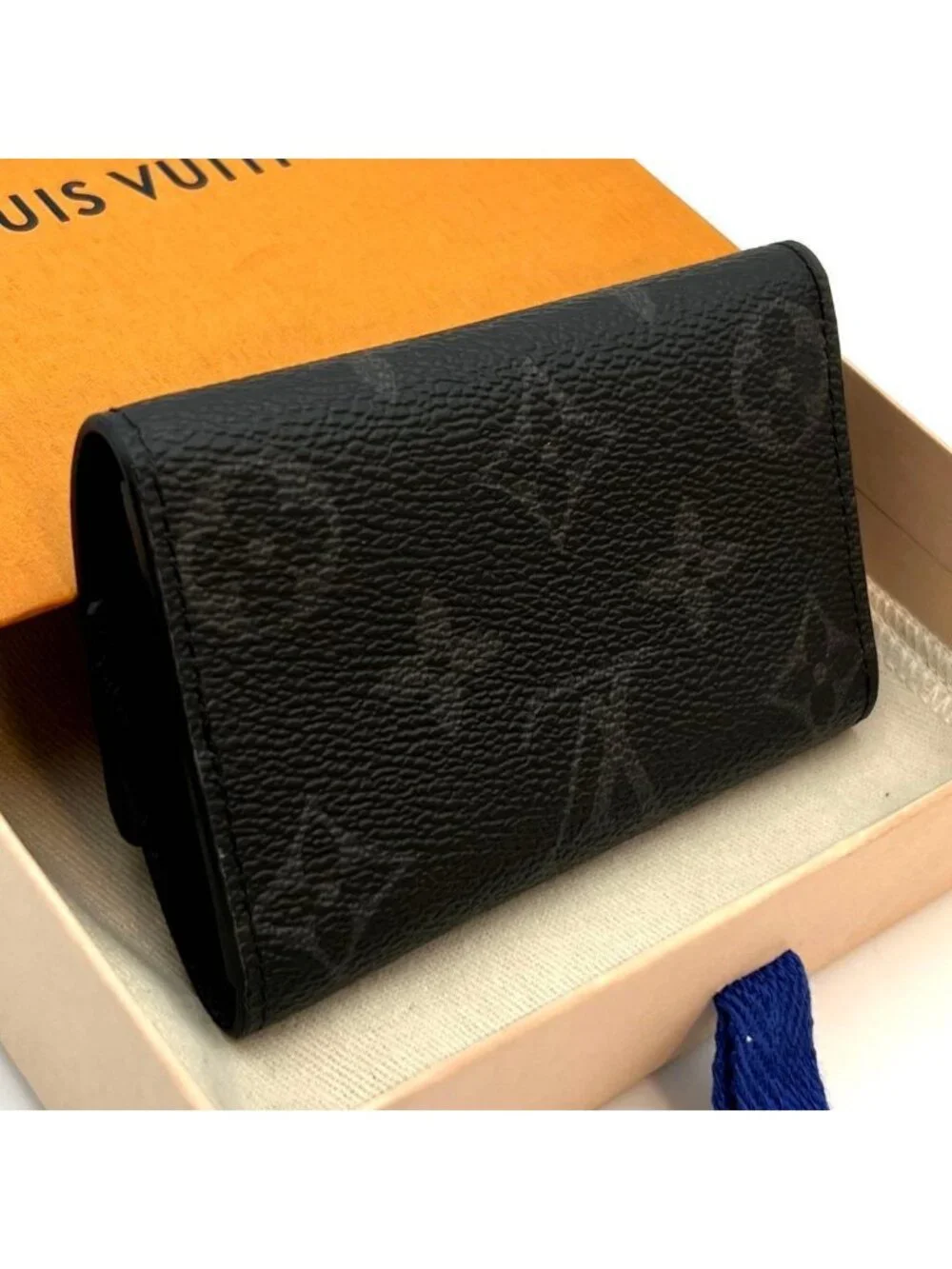 Louis Vuitton Monogram Eclipse Key Case Multicles 6 Black Key Holder